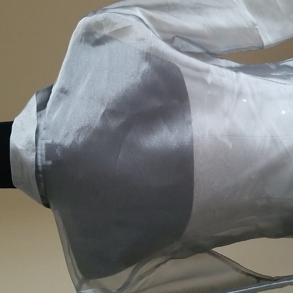 Vintage Silver Gray Sequined 3 Piece Ann Taylor  Jacket, Skirt and Bustier - Picture 4 of 8